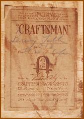 Gustav Stickley Craftsman paper label. 